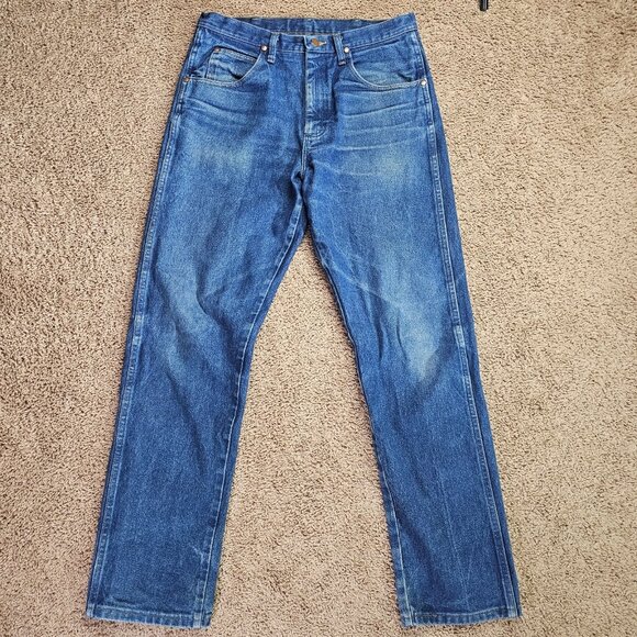 Wrangler Other - Wrangler Denim Jeans Mens Tag 34x34 Act 34x32 Blue 33MWZ Cowboy Cut Western